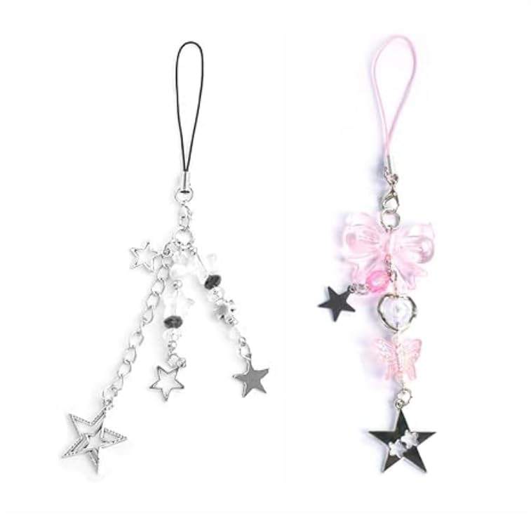 ENZAMOL Kawaii Phone Charms for Iphone Beaded Phone Chain Strap Set of 2 Pcs Phone Charm for Phone Case Mobile Phone Charm Strap Lanyards Camera & Bag Charms Phone Accessories for Girls Phone Chain-image-41