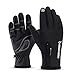 CHEREEEKI Guantes de Moto, Guantes para Pantalla Táctil, Impermeables y Resistentes al Viento, Guantes de Invierno Cálidos y Antideslizantes Guantes para Mujeres y Hombres(L, Negro)