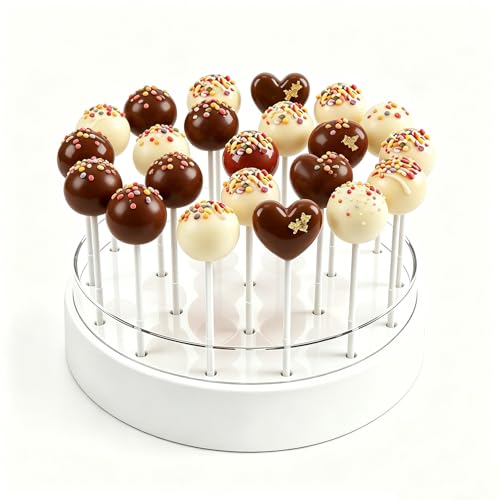 Hainue Présentoir en 21 trous pour Sucettes Cake Pops,Supports Sucettes en Acrylique Transparent, pour Mariages, Fêtes prénatales, Anniversaires,Halloween ,Noël