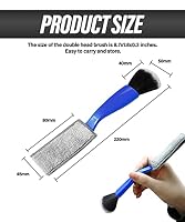 Reswish Universal 2 in 1 Duster for Car Clean,Car Bursh Tool,Double Head Brush,Auto Interior Detailing Brush,Soft Car Interior Detailing Brush Dust Brush (Blue) — image 2
