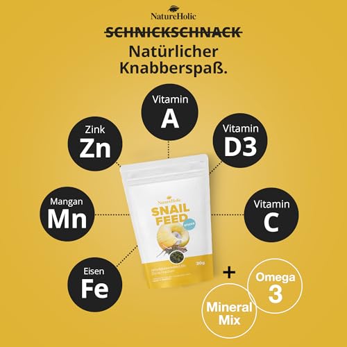 NatureHolic Snailfeed Sticks - Schneckenfutter fürs Aquarium - extra viel Calcium - mit Moringa & Spirulina - Futter für Schnecken - Made in Germany