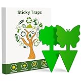 Fruit Fly Traps, 100 Pack Green Sticky Traps, Fungus Gnat Traps, Plant Fly Stickers for Indoor and Outdoor Use Protect The Plant