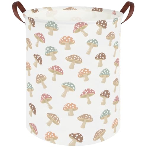 Image of Mushroom hamper,Laundry Basket,Collapsible Canvas Waterproof Storage Bin,Nursery Hamper,Gift Baskets,baby Laundry Hampers,Room Decor(Mushroom)