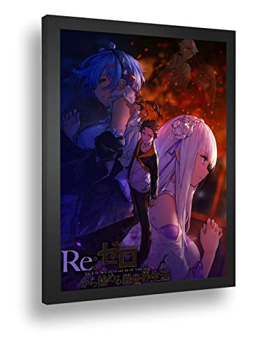 Quadro Decorativo Poste Re Zero Natsuki Japão Arte Loli