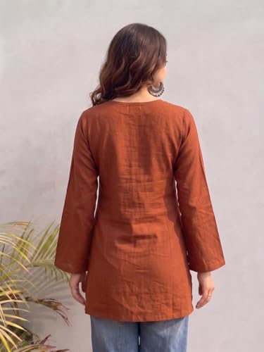 Image of ANNI Designer Cotton Short Kurti for Women | Stylish Kurti | Short Kurti Top | Casual Kurta for Women | Comfortable Cotton Kurtis for Womens