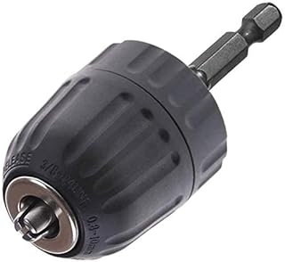 Yakamoz Keyless Drill Chuck, Quick Change 1/4-Inch Hex Shank 0.8-10mm Clamping Capacity Keyless Drill Chuck Screwdriver to Drill Converter Conversion Tool | 3/8-24UNF Mount