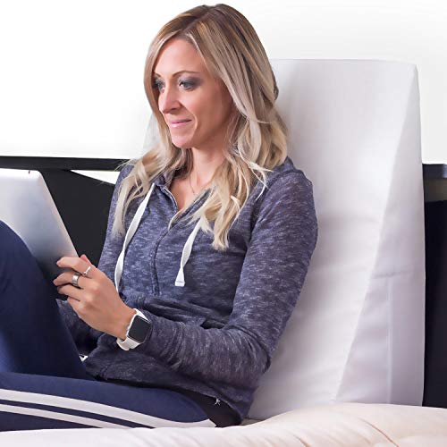 Dmi Bed Wedge Pillow And Triangle Wedge With Elevated Incline For Neck Pain, Headaches, Reflux, Shoulders, Back Pain, Foot Support, Knee Pain Or Restless Leg Syndrome, 24X24X10 Inches, White #TOP16