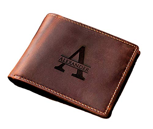 Slim Personalized Distressed Leather Wallet The Key Largo Wallet by Left Coast Original