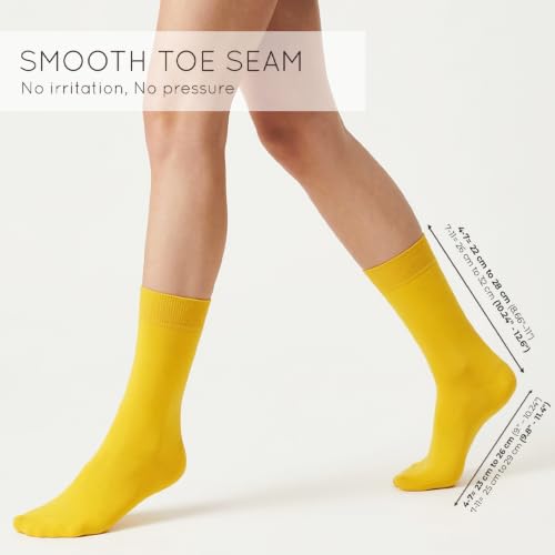 Image of Mysocks Unisex Extra Fine Combed Cotton Crew Socks |5 Pairs Set | Seamless Toe | Make Your Steps Enjoyable