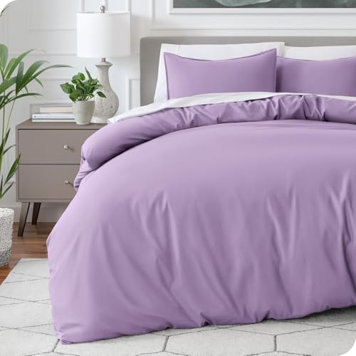 Image of Viewstar Premium Cotton Duvet Cover, King Size 91x101 Inches, 300 Thread Count, Ultra-Soft, Wrinkle-Free, Cotton-Quilt /Comforter Zipper Cover (Light Purple)