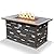 NOBLEMOOD 48 INCH Propane Fire Pit Outdoor Fire Table w/Faux Ledgestone Base, 50,000 BTU Gas Fire Pit Table w/Aluminum Table Top, Waterproof Cover for Outdoor, Patio, Garden, CSA Certification