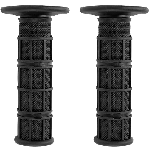 Image of BlueStars 7 /8 inch Motorcycle Handlebar Grips 22mm Left 24mm Right, Twist Throttle Grip, Universal Replacement for Honda Yamaha Taotao Suzuki Kawasaki Dirt Bike ATV Quad, Non-Slip Rubber, 1 Pair