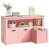 Bien compartimenté : Avec un dessus, un compartiment ouvert et 3 bacs de 29 x 30 x 28 cm, cette étagère pour enfant offre suffisamment d'espace pour organiser les ballons, peluches et livres par catégories