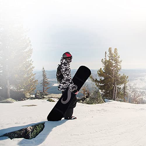 WEALTHY73 Portable All-Around Snowboard Bag Veneer Protective Sleeve Storage Bag Snowboard Backpack Widened SBR Elastic Waterproof Fabric,Black,140CM