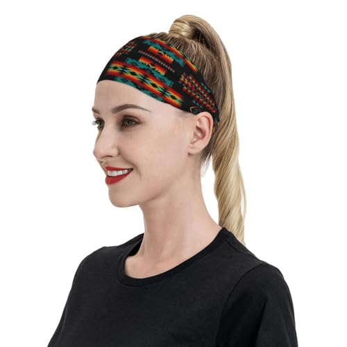 Manqinf Native American Indian Headbands Non Slip Sweatband Fashion Summer Hair Bands For Tennis,Basketball,Running,Gym,Working Out thumb #7
