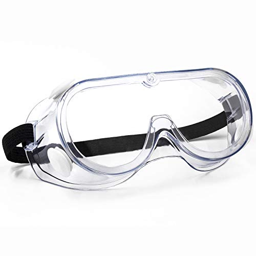 Preisvergleich Produktbild SPOSUNE Schutzbrille Klar Anti Nebel Spritzfest Schlagfest Verstellbarer Arbeitsschutzbriller Entworfen für Brillenträger Geeignet für Baustelle Holzbearbeitung Chemischen Labor ANSI Z87.1