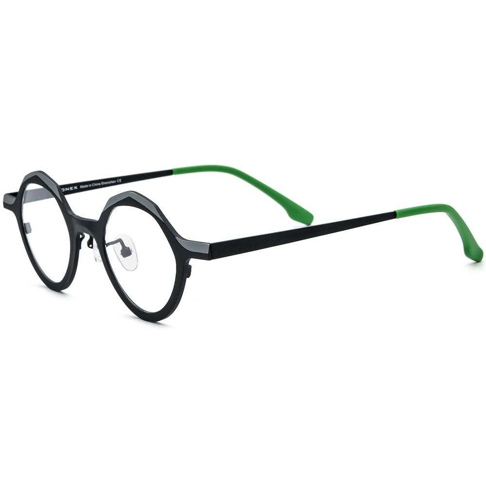 FONEX Colorful Pure Titanium Glasses Frame Women Retro Round Eyeglasses