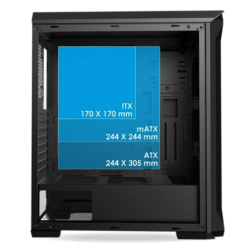 Case PC Gamer Darkwitcher ARGB mid-tower ATX – Pannello frontale metallo mesh e pannello laterale in vetro temperato – 4 Ventole 5 Volt PWM LED RGB direzionabili 120 MM - Nero - Case PC - Immagine 5