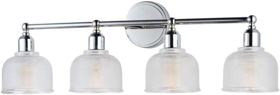 Maxim Lighting Hollow 4-Light Bath Vanity Light | Polished Chrome Finish | Clear Glass Shade | Bathroom Vanity Light | 11324CLPC