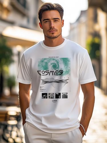 Image of Nobero 100% Cotton T Shirts for Men Stylish | Regular Fit | Graphic Printed T Shirts for Men 180 GSM Combed Cotton | Round Neck Half Sleeve