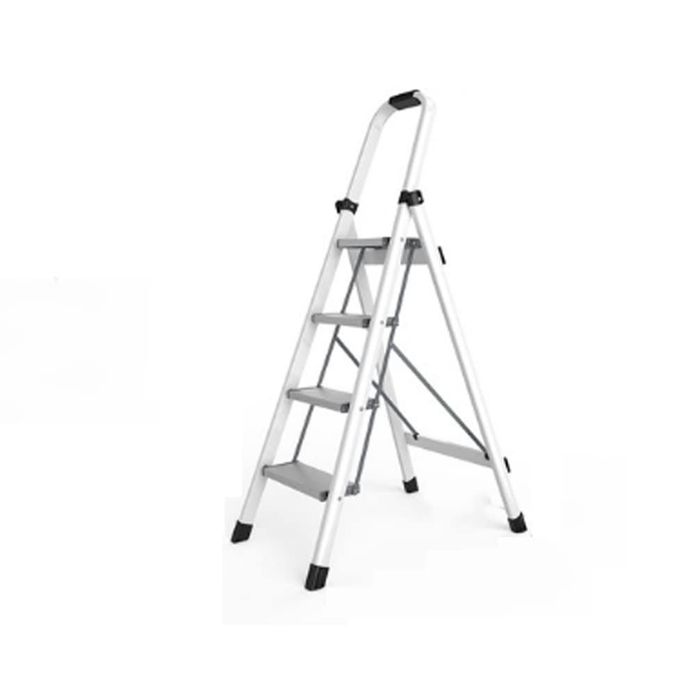 Escabeau Pliable 4 Marches HZEPDVT – Échelle Aluminium Portable, Multifonction, Ultra Stable & Compacte