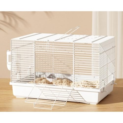 Joxoilso ハムスターケージ クリア 飼育ケージ 大きい 小動物ケージ 通気性 可愛い モモンガケージ トレーデザイン 木脚マット付き 広々タイプ 耐久性 組立簡単 モルモットケージ 豪華 掃除やすい 2階 ハムスターハウス 脱出にくい セット (3