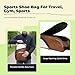 Zxpjkyu Golf Shoe Bag Shoe Pouch with 3 Pockets Zippered Shoe Carrier Bag Sports Shoe Bag, Brown