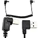 5Ft Spiral Coiled USB 2.0 B right angle Male to USB 2.0 A angled male plug Cable