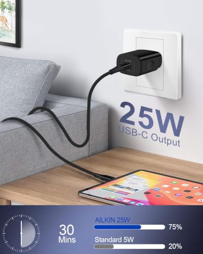 iPhone 18 17e 17 Usbc Block 25w Fast Charging Usb C Wall Charger Usb-C Plug | apple charger block single port type c power wall outlet android samsung - image 6