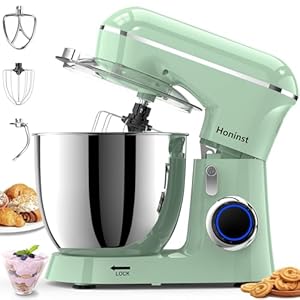 Stand Mixer, 6.5QT 10-Speed Tilt-Head Electric Stand Mixer, 3-In-1 Kitchen Mixer with Bowl, Dough Hook, Whisk and Beater, Food Mixer for Baking, Cake and Most Home Cooks, Light Green