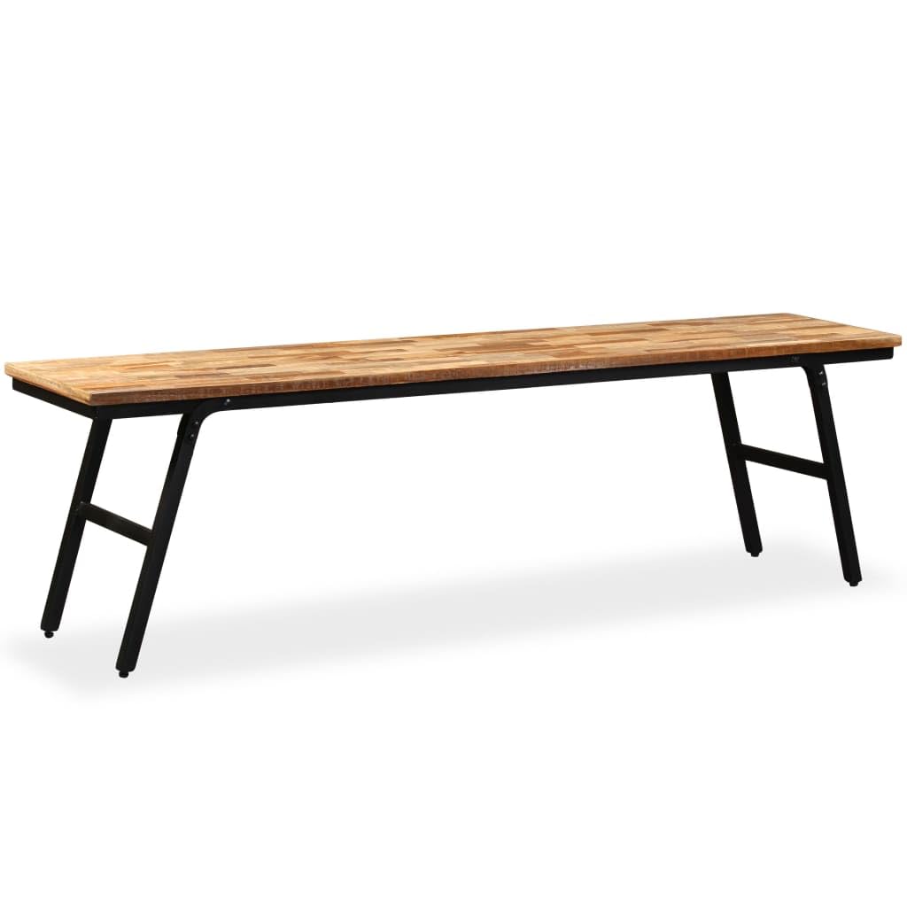 vidaXL Sitzbank Recyceltes Teak Stahl 160x35x45cm Flurbank Holzbank Küchenbank