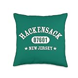 Beautiful, stylish HACKENSACK NEW JERSEY classic athletic graphic in white. Includes 07601, the prominent zip code in Hackensack NJ. A unique, fun, retro design! Would make a cool moving to Hackensack housewarming idea as well. Great for a friend or....
