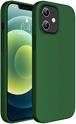 Compatible with iPhone 12 Case and iPhone 12 Pro Case 6.1 inch 2020 Released, Liquid Silicone Gel Rubber & Anti-Scratch, Full Body Protection Shockproof Drop Protection Case (Green)