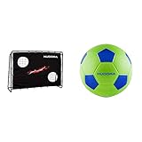HUDORA Fußballtor Trainer mit Torwand | Kicker-Jubiläums & Standard Edition | Garten Fußball-Tor (213 x 152 x 76 cm) mit Leichter Click-Montage & Softball Fußball, Gr. 4-71693