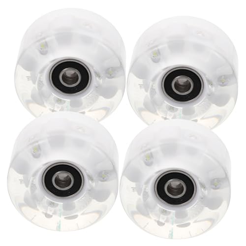Kisangel Skate Accessories Double Row Light up Roller Skates Wheels Pu Material Durable Easy to Install
