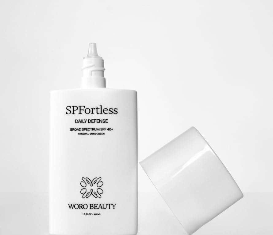 SPFortless Mineral Sunscreen Serum SPF 40+ | Non-Nano Zinc Oxide | No White Cast | Blue Light + UV Protection | Clean Daily Face SPF | Dual Hyaluronic Acid | Woro Beauty