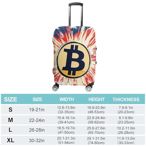 Bitcoin U.s.a. Flag Travel Luggage Cover for Suitcase 19-32 Inches Elastic Washable Baggage Protector2