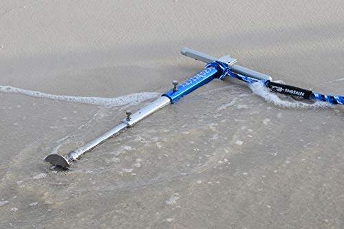 Ultimate PWC Premium Sand Anchor. Proven to Hold and Protect Watercraft. Shallow Water, Beach, or Sandbar Anchor for Jet Ski or Waverunner. Adjustable 18” to 31”, Padded Case, by SandShark.