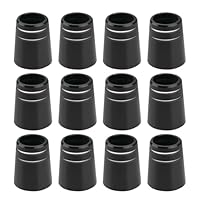 SG Store 12 Stück Eisen-Ferrulen Golf-Ferrulen Doppelter Silberner Ring Gummihülse Konische Golfschläger-Ferrule für 0,355 Schläger 8,6 X 16 X 13,5 Mm Schwarz