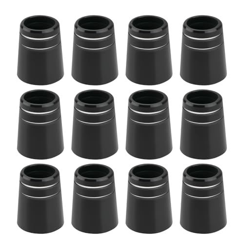 SG Store 12 Stück Eisen-Ferrulen Golf-Ferrulen Doppelter Silberner Ring Gummihülse Konische Golfschläger-Ferrule für 0,355 Schläger 8,6 X 16 X 13,5 Mm Schwarz
