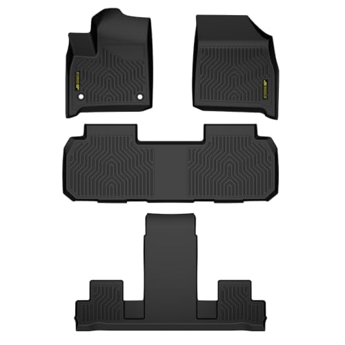 PIT66 Floor Mats Cargo Liners Compatible with Chevy Traverse 2018-2024 (Heavy Duty) 4-Piece Premium All Weather Automotive TPE Liners