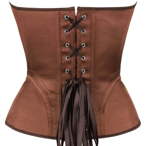 Image of Satin Corset Tops for Women Strapless Bustier Sweetheart Neckline Boned Bodice Bridal Lingerie Party Clubwear
