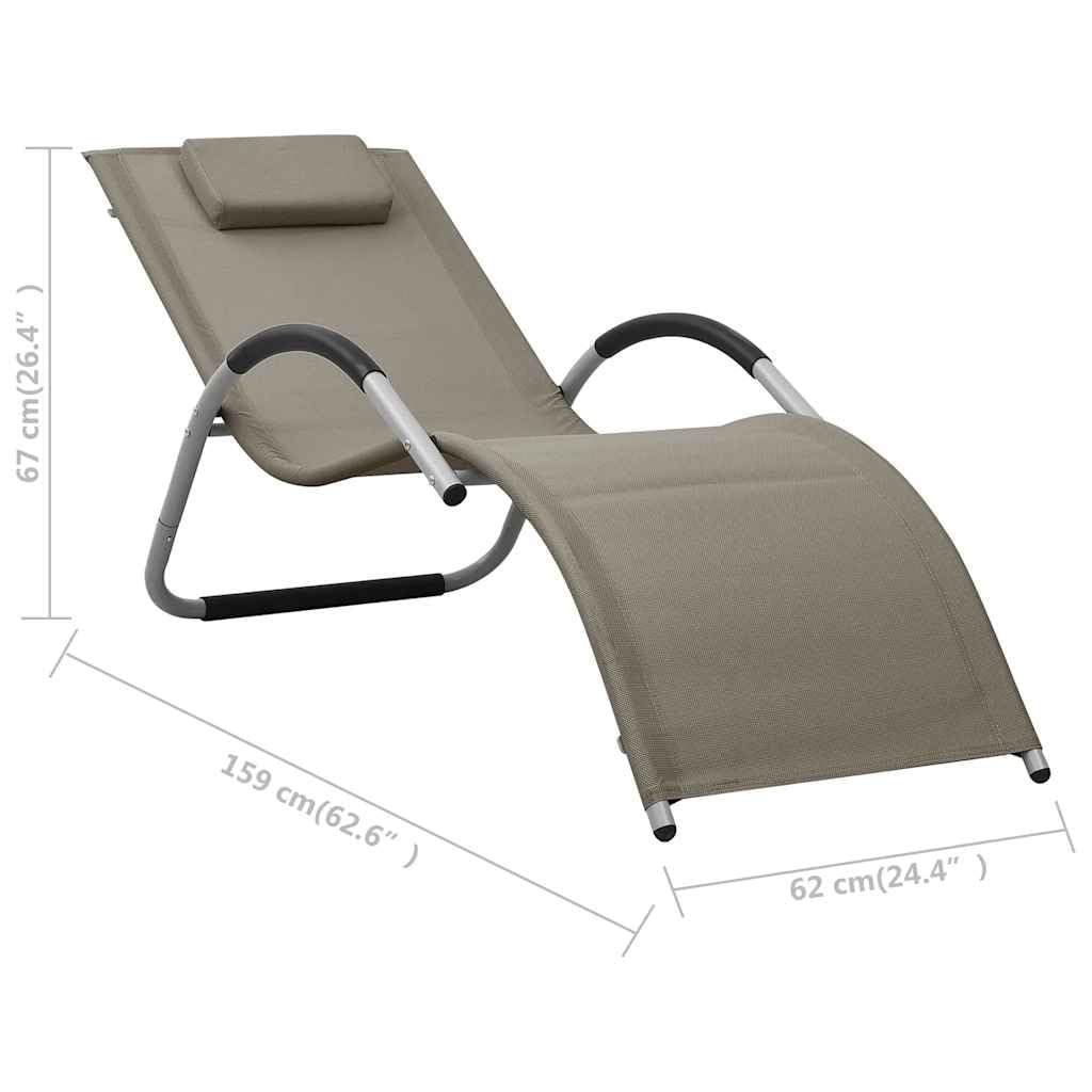 SYDE Składany leżak aluminiowy z poduszką, taupe