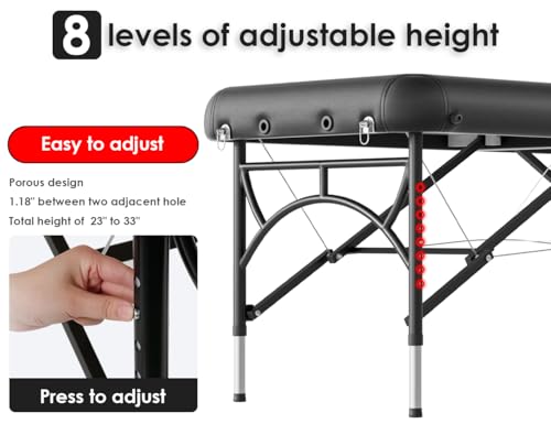 Image of CLORIS 84 inch Professional Massage Table 2 Section Portable Hold Up to 1100LBS