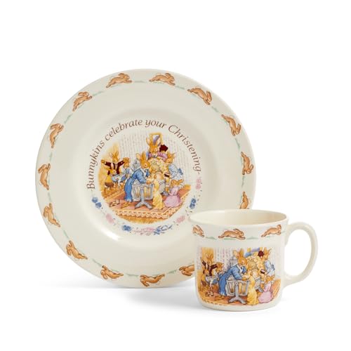 Royal Doluton Bunnykins 2-Piece (Plate & One Handled Mug) Christening Set, Multi Royal Doluton Bunnykins 2-Piece (Plate & One Handled Mug) Christening Set, Multi