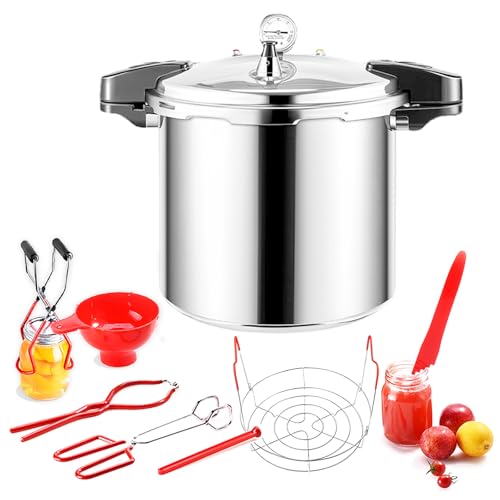 Image of 24 qt Pressure Canner with Gauge[14.5 PSI],with Canning Supplies 7 pc set,large pressure cooker for canning, its a great helper for both households and businesses used to make canned food