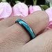 TUTISS 4mm Black Tungsten Rings for Women Men Fashion Wedding Bands Crushed Turquoise Inlay Domed Polished Comfort Fit Size 5