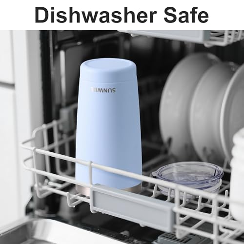 Image of SUNWILL Travel Coffee Tumbler 20 oz, Insulated Mug with Lid, Stainless Steel Cup for Hot and Cold Drinks, Powder Coated Iceberg