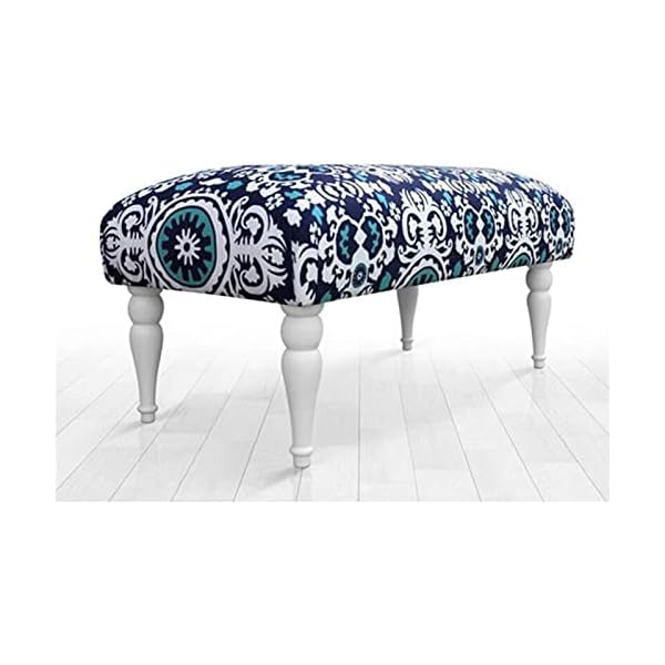 SHUJINGNCE Furniture Lorence Home Ethnic Bench Puff Microfiber Fabric, Beech Leg, Easily Cleanable Aesthetic Appearance Free - Image 3
