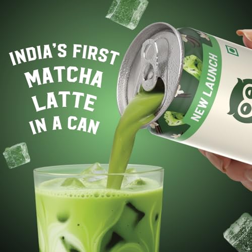 Image of Sleepy Owl Vanilla Matcha Latte Can, Ready-to-Drink Matcha Tea Beverage, Authentic Matcha Sourced from Japan, Smooth & Creamy Taste, Pack of 4 Cans (220 ml Each)